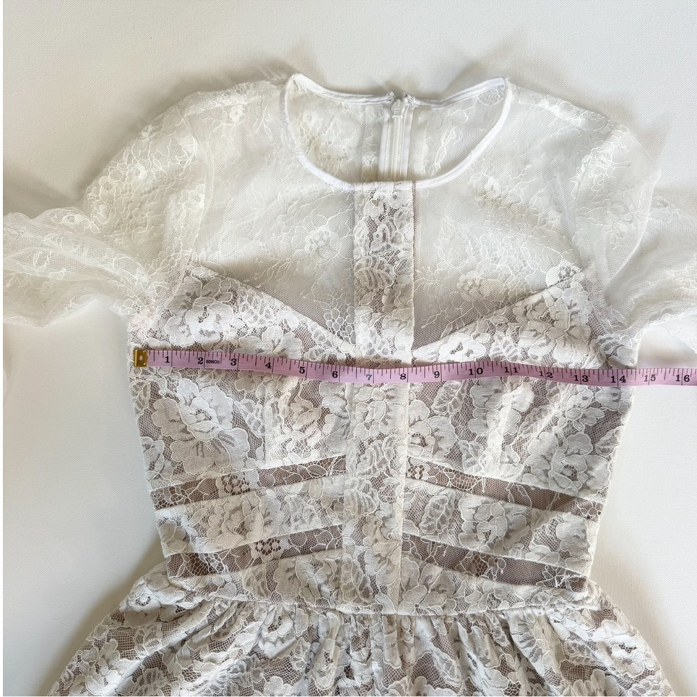 NWT Sau Lee Long-Sleeve Lace Maxi Wedding Dress Noche White Womens Size 2 - Picture 4 of 10
